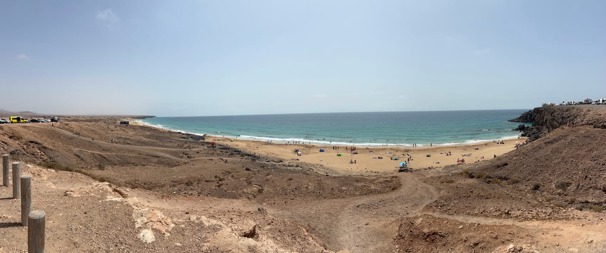 Panoramic view of a wild sandy beach