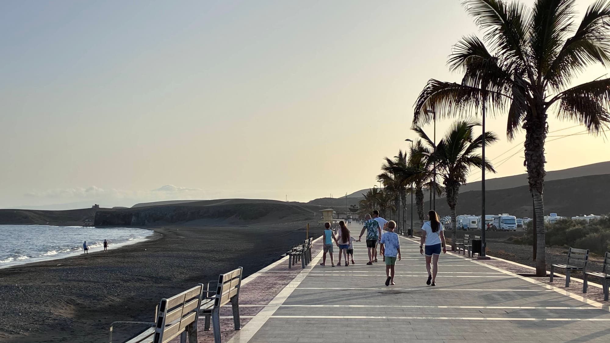 Family stroll along the beachfront promenade